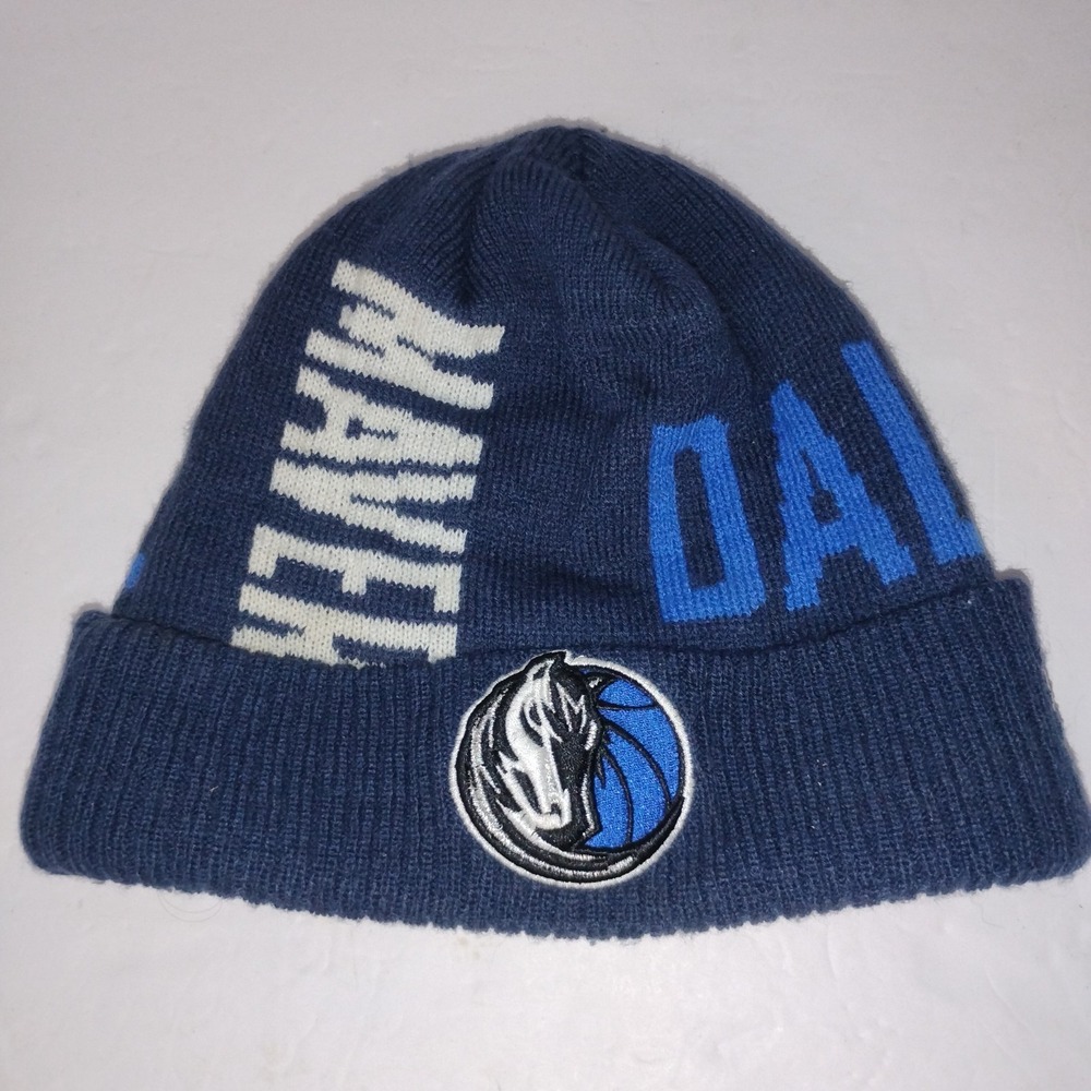 NBA Dallas Mavericks Cuffed Knit Beanie Cap Hat W/Pompom